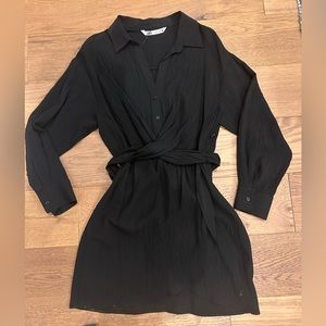 NWT Zara Black Tie Back Dress